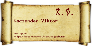 Kaczander Viktor névjegykártya